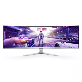 Philips Evnia 8000 49M2C8900L - Monitor OLED - gaming - curvo - 49" (48.9" visível) - 5120 x 1440 Dual Quad HD @ 144 Hz - 1000 cd/m² - 1000000:1 - DisplayHDR 400 True Black - 0.03 ms - 2xHDMI, DisplayPort, USB-C - altifalantes com subwoofer - branco