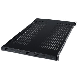 Startech 1U Adjustable Vented Server Rack Mount Shelf - 175lbs - 19.5 to 38in Deep Universal Tray for 19" AV/ Network Equipment Rack (ADJSHELF) - Prateleira de bastidor - preto - 1U - 19" - para P/N: CABSCRWS1224, RK1536BKF, RK1836BKF, RK3236BKF, RK4