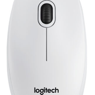 Logitech B100 - Rato - destros e canhotos - óptico - 3 botões - com cabo - USB - branco