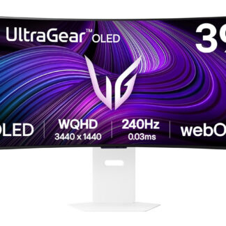 LG UltraGear 39GX90SA-W - Monitor OLED - gaming - curvo - 39" - 3440 x 1440 UWQHD @ 240 Hz - 1300 cd/m² - 1500000:1 - DisplayHDR 400 True Black - 0.03 ms - 2xHDMI, DisplayPort, USB-C - altifalantes - branco