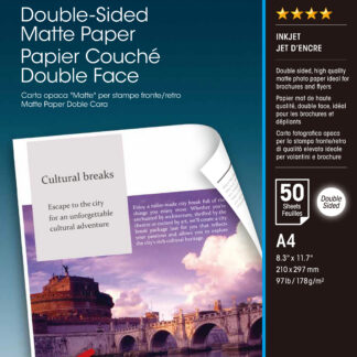 Epson Double-Sided Matte Paper - Mate - A4 (210 x 297 mm) - 178 g/m² - 50 folha(s) papel - para Epson L6190, EcoTank ET-2850, 2851, 2856, 4850, L6460, L6490, SureColor SC-P700, P900