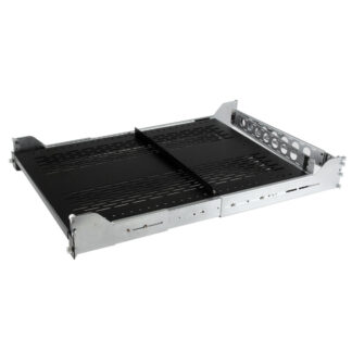 Startech 2U Vented Sliding Server Rack Shelf w/ Cable Management Arm - 27.7 to 31.6in Adjustable Mounting Depth - 50lb - 24in Deep - Prateleira de bastidor - preto - 2U - 19" - para P/N: RK1233BKM, RK2433BKM, RK2537BKM, RK3236BKF, RK4236BKB, RK4242BK