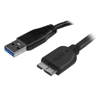 StarTech.com 2m 6ft Slim USB 3.0 A to Micro B Cable M/M - Mobile Charge Sync USB 3.0 Micro B Cable for Smartphones and Tablets (USB3AUB2MS) - Cabo USB - Micro USB Tipo B (M) para USB Tipo A (M) - USB 3.0 - 2 m - moldado - preto - para P/N: BNDTBUSB31