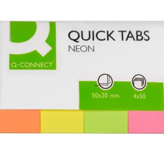 Bandas separadoras q-connect index pack de 4 cores fluorescentes.