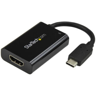 Startech USB C to HDMI 2.0 Adapter with Power Delivery, 4K 60Hz USB Type-C to HDMI Display/Monitor Video Converter, 60W PD Pass-Through Charging Port, Thunderbolt 3 Compatible, Black - USB-C Display Adapter (CDP2HDUCP) - Adaptador de vídeo - USB-C ma
