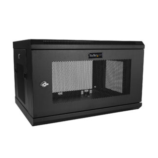 Startech 2 Post 6U 19" Wall Mount Network Cabinet, 15" Deep Locking IT Switch Depth Enclosure, Vented Computer/Electronics Equipment Data Rack with Shelf & Hook & Loop Tape /Assembled - 19 Inch Wall Cabinet (RK616WALM) - Armário de prateleiras - mont