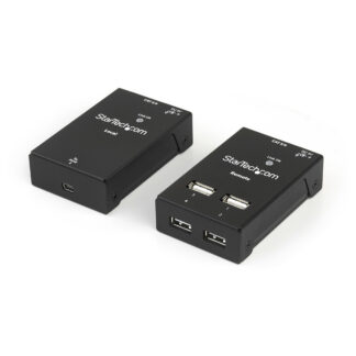 StarTech.com 4-Port USB 2.0 Extender - 165ft (50m) USB Over Cat5/Cat6 Extender - Compact USB 2.0 Over Ethernet Extender (USB2004EXTV) - Extensão USB - USB 2.0 - durante CAT 5/6 - 4 portas - até 50 m - para P/N: SVA5N3NEUA
