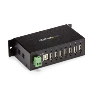 Startech USB 2.0 Hub - 7 Port - Mountable Rugged Industrial - Self Powered USB Hub - Hub - 7 x USB 2.0 - montável em trilho DIN - alimentação DC - para P/N: ITB20D3250, MSDREADU2OTG, USB2HAB15, USB2HAB30AC, USB2HAB50AC, USB2HABM1, USB2HABM6RA
