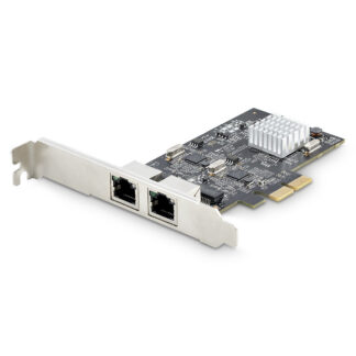 Startech 2-Port 2.5Gbps NBASE-T PCIe Network Card, Intel I225-V, Dual-Port Computer Network Card, Multi-Gigabit NIC, PCI Express Server LAN Card, Desktop Ethernet Interface - Adaptador de rede - PCIe 2.0 x2 baixo perfil - Gigabit Ethernet de 10M/100M