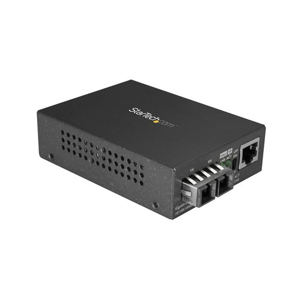 Startech Singlemode (SM) SC Fiber Media Converter for 10/100/1000 Network, 10km, Gigabit Ethernet, 1310nm, w/ Auto Negotiation, Gigabit Ethernet to Single Mode (SMF) SC Fiber Converter - Ethernet Over Fiber (MCMGBSCSM10) - Conversor de media de fibra
