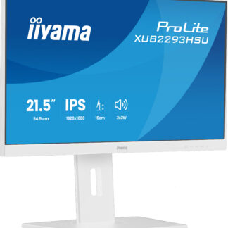 iiyama ProLite XUB2293HSU-W7 - Monitor LED - 22" (21.5" visível) - 1920 x 1080 Full HD (1080p) @ 100 Hz - IPS - 250 cd/m² - 1000:1 - 1 ms - HDMI, DisplayPort - altifalantes - branco, mate