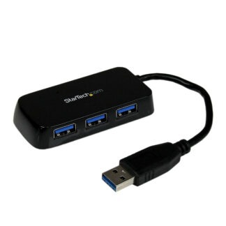 Startech 4-Port USB 3.0 SuperSpeed Hub - Portable Mini Multiport USB Travel Dock - USB Extender Black for Business PC/Mac, laptops (ST4300MINU3B) - Hub - 4 x SuperSpeed USB 3.0 - desktop - para P/N: FCREADMICRO3, MSDREADU3CA, USB3S2ESATA3