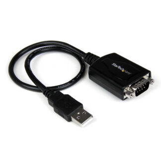 Startech 1 ft USB to RS232 Serial DB9 Adapter Cable with COM Retention - Adaptador serial - USB - RS-232 - preto