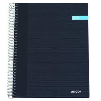 Caderno esp. c/dura Ancor azul A4 120f 70g quad.