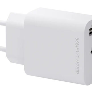 dbramante1928 re-charge - Adaptador de alimentação - 25 Watt - 2 conectores de saída (24 pin USB-C, USB) - branco