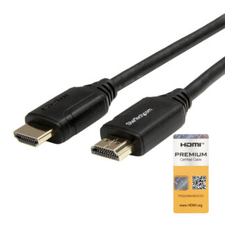 Startech StarTech.com Premium Certified High Speed HDMI 2.0 Cable with Ethernet - 1.5ft 0.5m - HDR 4K 60Hz - 20 inch Short HDMI Male to Male Cord (HDMM50CMP) - Cabo HDMI com Ethernet - HDMI macho para HDMI macho - 50 cm - preto - para P/N: KITBXDOCKP