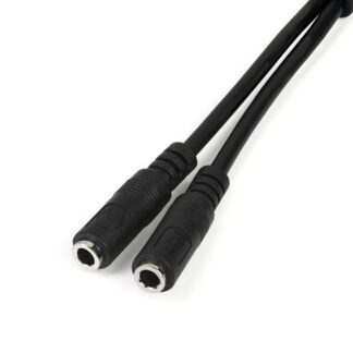 Startech 4 Position to 2x 3 Position 3.5mm Headset Splitter Adapter - Separador de auricular - mini jack 4 pólos macho para mini conector fêmea - 20 cm - preto - para P/N: DK30A2DH, DK30CHDDPPD, DK30CHDPPDUE, MST30C2HDPPD, USB3SMDOCK4K, USB3VDOCKD