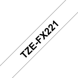 Brother TZe-FX221 - Adesivo - preto em branco - Rolo (0,9 cm x 8 m) 1 cassete(s) fita de identificação flexível - para Brother DCP-T310, T520, InkBenefit Plus DCP-T310, P-Touch PT-D200, E550, H105, P300, P750