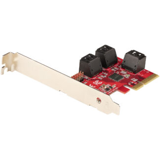 Startech SATA PCIe Card, 6 Port PCIe SATA Expansion card, 6Gbps SATA Card, Low/Full Profile, Stacked SATA Connectors, ASM1166 Non-Raid SATA Controller Card - PCI Express to SATA Converter - Controlador de memória - SATA 6Gb/s - baixo perfil - PCIe 3.