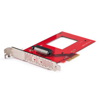 Startech U.3 to PCIe Adapter Card, PCIe 4.0 x4 Adapter For 2.5" U.3 NVMe SSDs, SFF-TA-1001 PCI Express Add-in Card for Desktops/Servers, TAA Compliant - OS Independent (PEX4SFF8639U3) - Adaptador de interface - 2.5" - U.3 NVMe - PCIe 4.0 x4 - vermelh