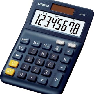 CALCULADORA CASIO SECRETÁRIA MS-8E 08DIGITOS MARGEM+EURO+% CONVERTOR PRETA