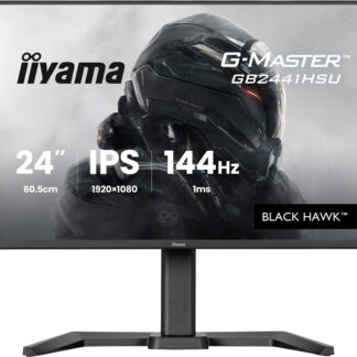 iiyama G-MASTER Black Hawk GB2441HSU-B1 - Monitor LED - 24" - 1920 x 1080 Full HD (1080p) @ 144 Hz - IPS - 350 cd/m² - 1500:1 - 1 ms - HDMI, DisplayPort - altifalantes - preto opaco