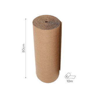 Cartão Proteção Canelado 80cmx10m Bobine Castanho
