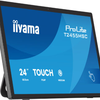 iiyama ProLite T2455MSC-B2 - Monitor LCD - 24" (23.8" visível) - ecrã de toque - 1920 x 1080 Full HD (1080p) @ 120 Hz - IPS - 400 cd/m² - 1300:1 - 5 ms - HDMI, DisplayPort - altifalantes - preto, mate