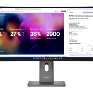 Lenovo ThinkVision P40WD-40 - Monitor LED - curvo - 40" (39.7" visível) - 5120 x 2160 5K @ 120 Hz - IPS - 400 cd/m² - 2000:1 - HDR10 - 4 ms - Thunderbolt 4, HDMI, DisplayPort - altifalantes - preto eclipse