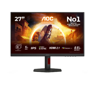 AOC Gaming U27G4R - Monitor LED - gaming - 27" - 3840 x 2160 4K UHD (2160p) @ 160 Hz - Fast IPS - 400 cd/m² - 1000:1 - 0.3 ms - HDMI, DisplayPort - preto, vermelho