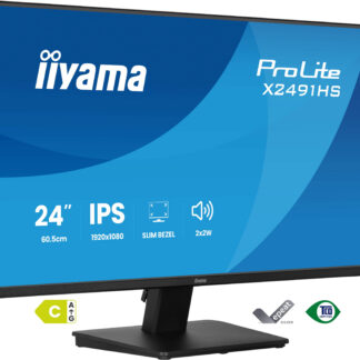 iiyama ProLite X2491HS-B1 - Monitor LED - 24" (23.8" visível) - 1920 x 1080 Full HD (1080p) @ 120 Hz - IPS - 350 cd/m² - 1500:1 - 1 ms - HDMI, DisplayPort - altifalantes - preto, mate