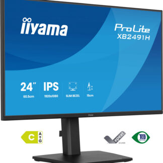 iiyama ProLite XB2491H-B1 - Monitor LED - 24" (23.8" visível) - 1920 x 1080 Full HD (1080p) @ 120 Hz - IPS - 350 cd/m² - 1500:1 - 1 ms - HDMI, DisplayPort - preto, mate